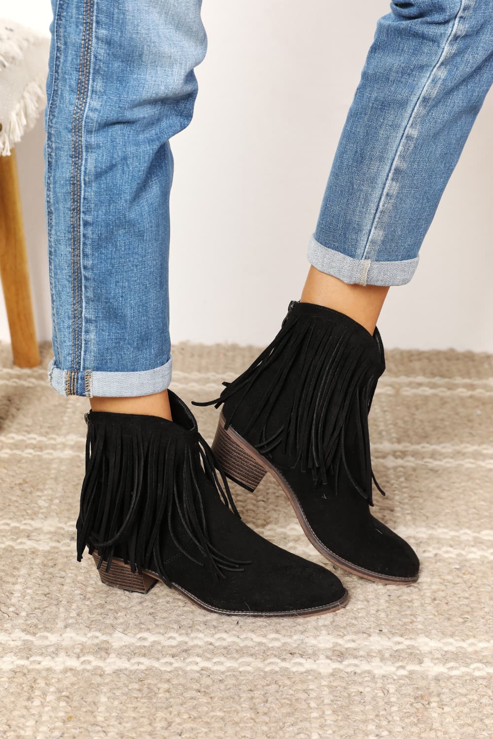 Legend Women's Fringe Cowboy Western Ankle Boots - The Sapphire Star