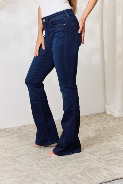 Kancan Full Size Mid Rise Flare Jeans - The Sapphire Star