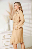 Culture Code Full Size Tied Trench Coat with Pockets - The Sapphire Star