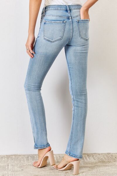 Kancan Full Size Mid Rise Y2K Slit Bootcut Jeans - The Sapphire Star