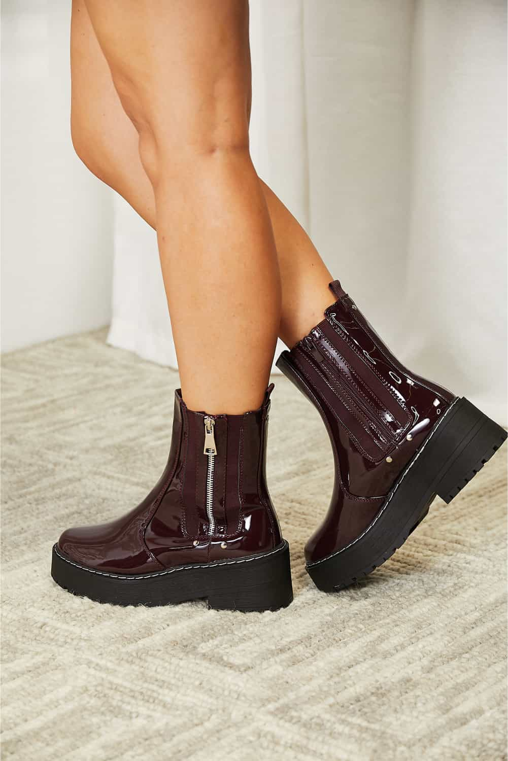 Forever Link Side Zip Platform Boots - The Sapphire Star