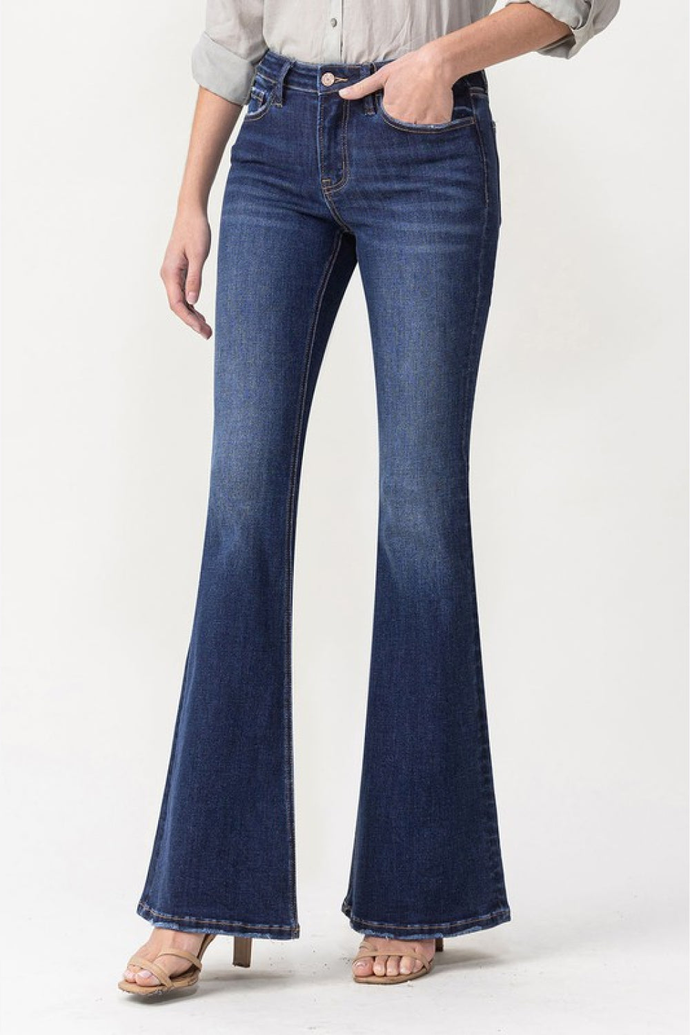 Lovervet Full Size Joanna Midrise Flare Jeans - The Sapphire Star