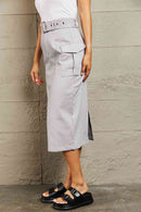 HYFVE Professional Poise Buckled Midi Skirt - The Sapphire Star