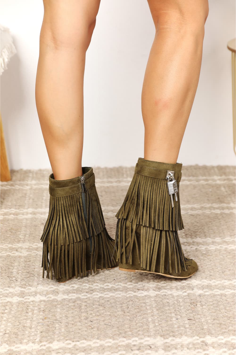 Legend Women's Tassel Wedge Heel Ankle Booties - The Sapphire Star