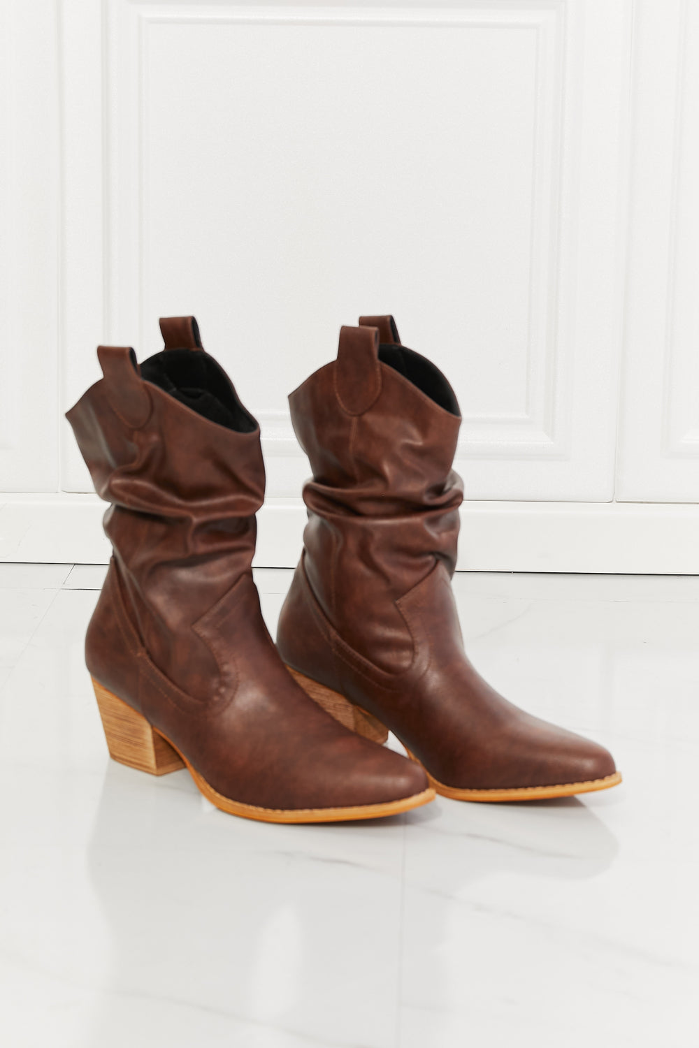 MMShoes Better in Texas Scrunch Cowboy Boots in Brown - The Sapphire Star