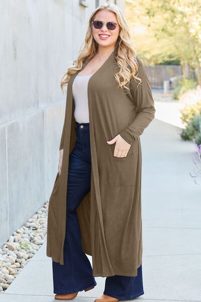 Basic Bae Full Size Open Front Long Sleeve Cover Up - The Sapphire Star