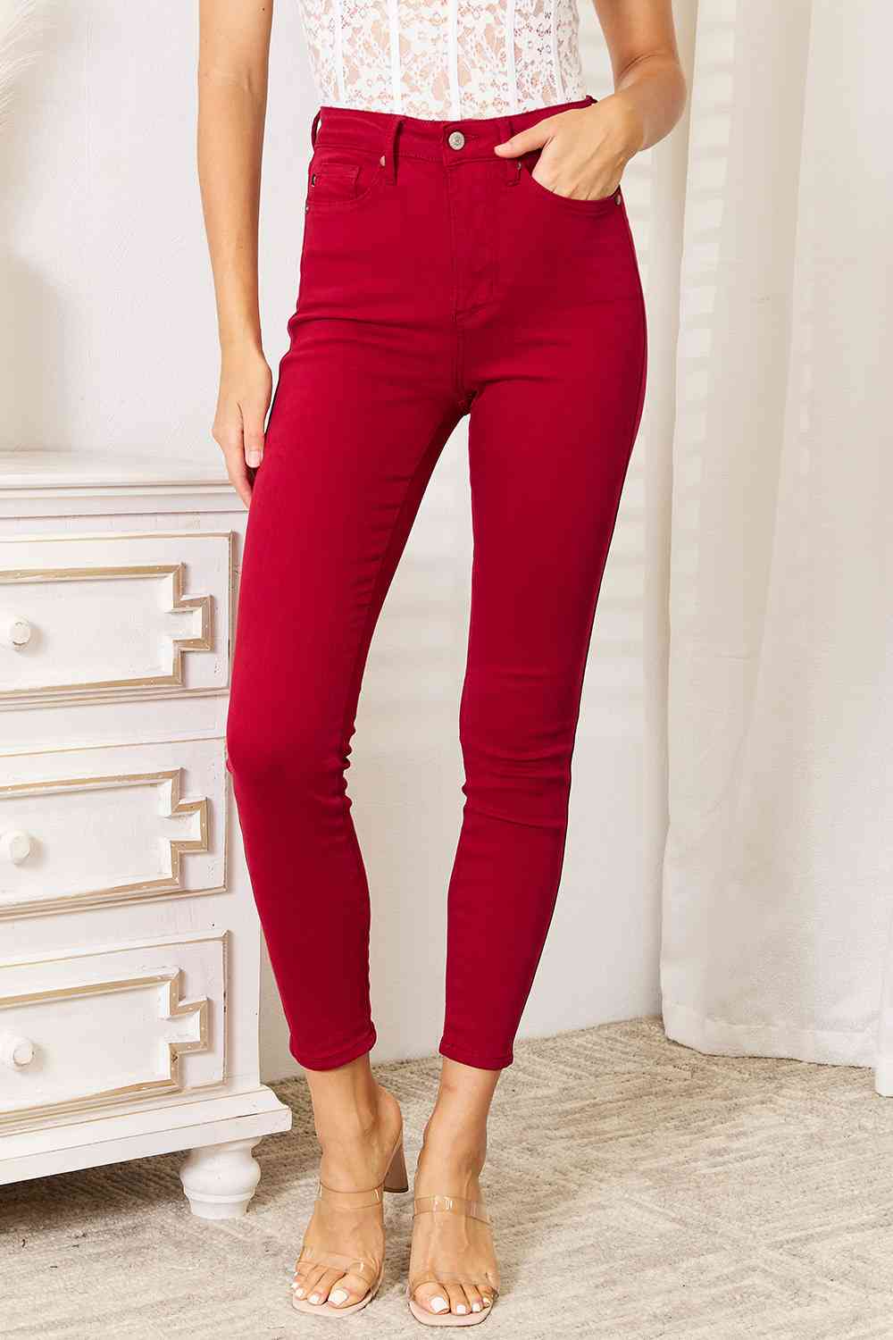 Judy Blue Full Size High Waist Tummy Control Skinny Jeans - The Sapphire Star