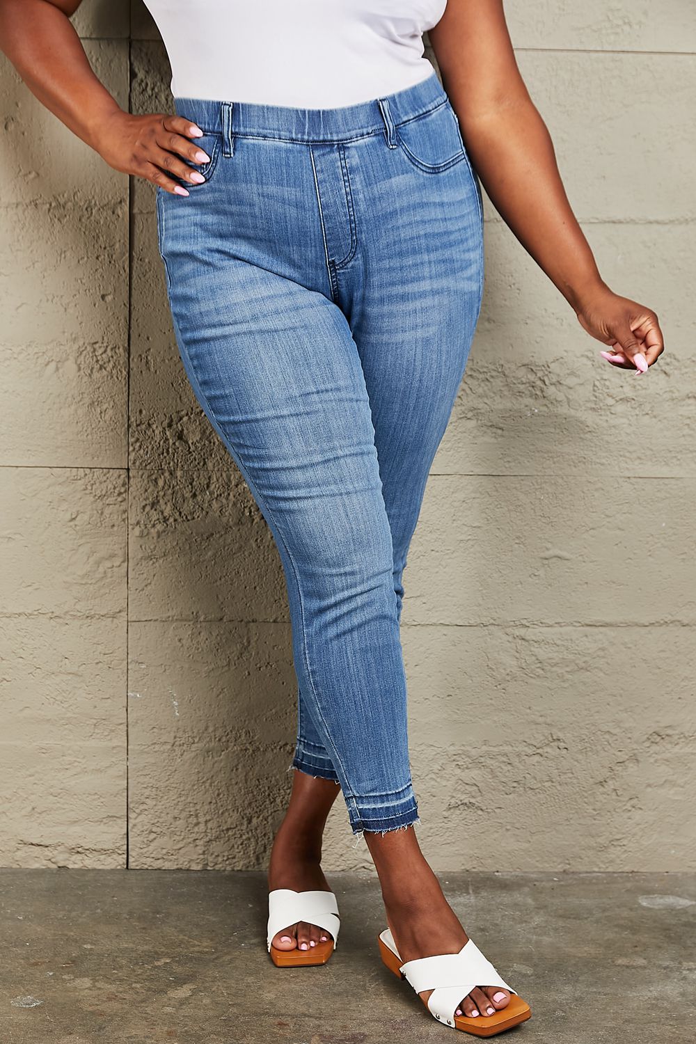 Judy Blue Janavie Full Size High Waisted Pull On Skinny Jeans - The Sapphire Star