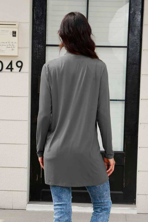 Basic Bae Full Size Open Front Long Sleeve Cardigan with Pockets - The Sapphire Star