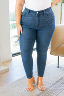 Judy Blue Addison Mid Rise Crinkle Ankle Skinny Jeans - The Sapphire Star