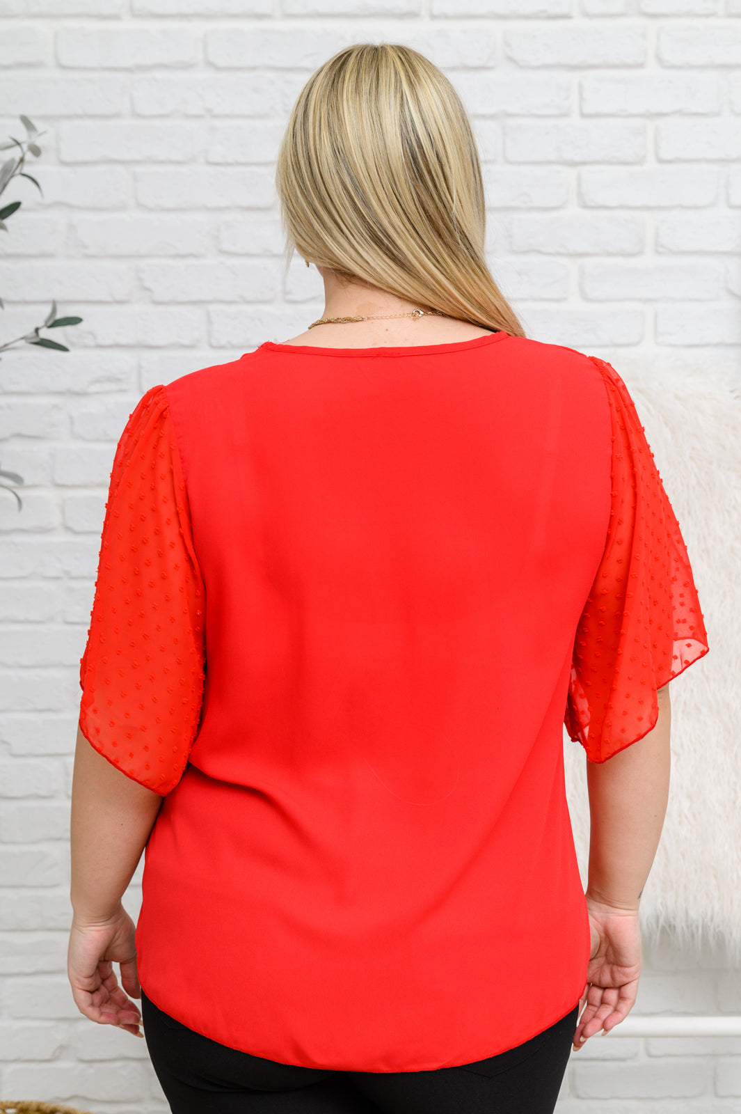 Best Of My Love Short Sleeve Blouse In Red - The Sapphire Star