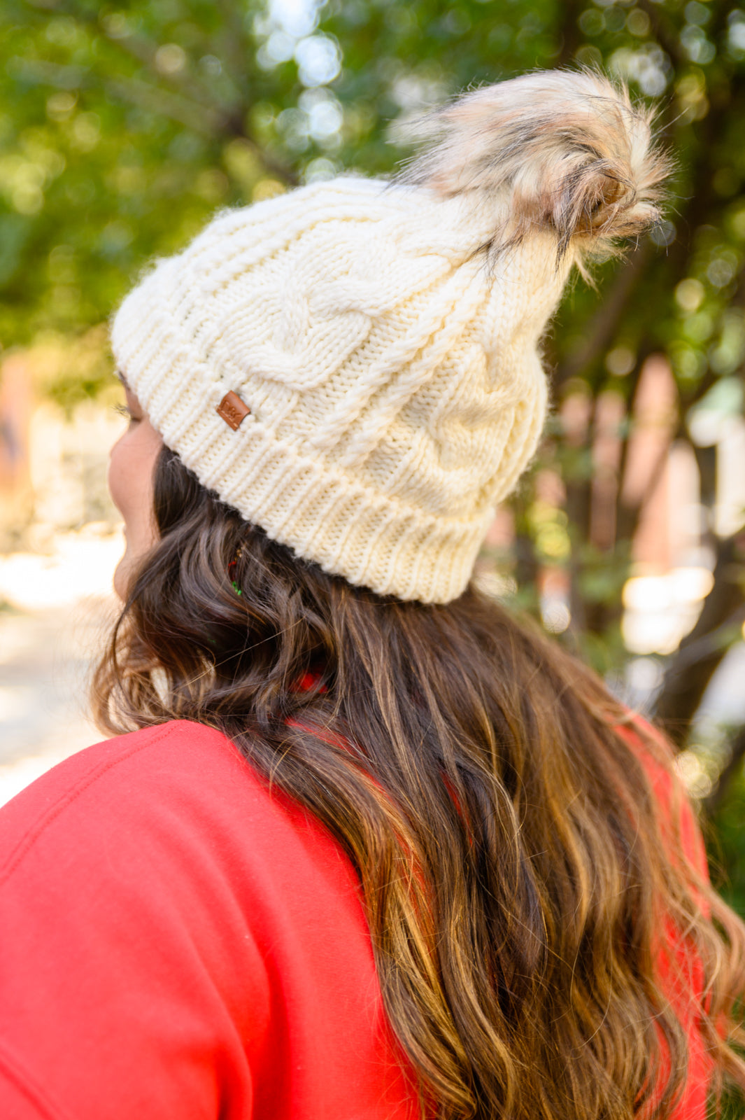 Cable Knit Cuffed Beanie In Ivory - The Sapphire Star