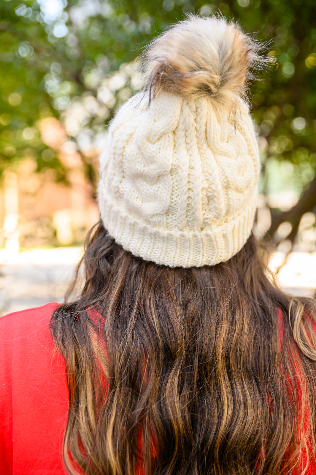 Cable Knit Cuffed Beanie In Ivory - The Sapphire Star