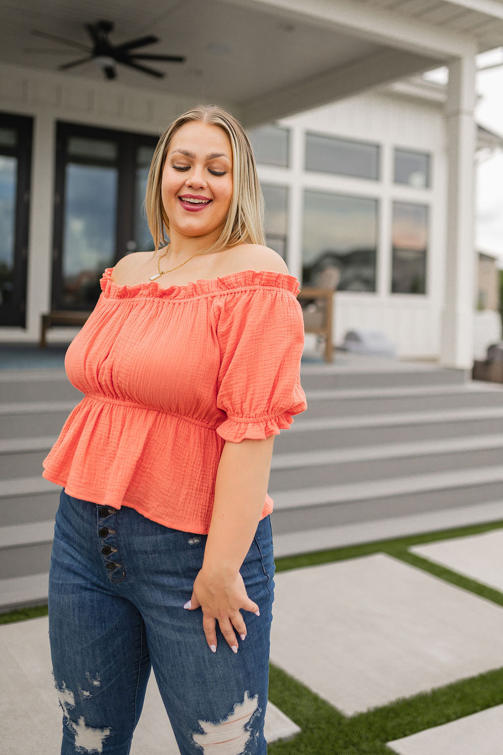 Don't Be Shy Off the Shoulder Blouse - The Sapphire Star