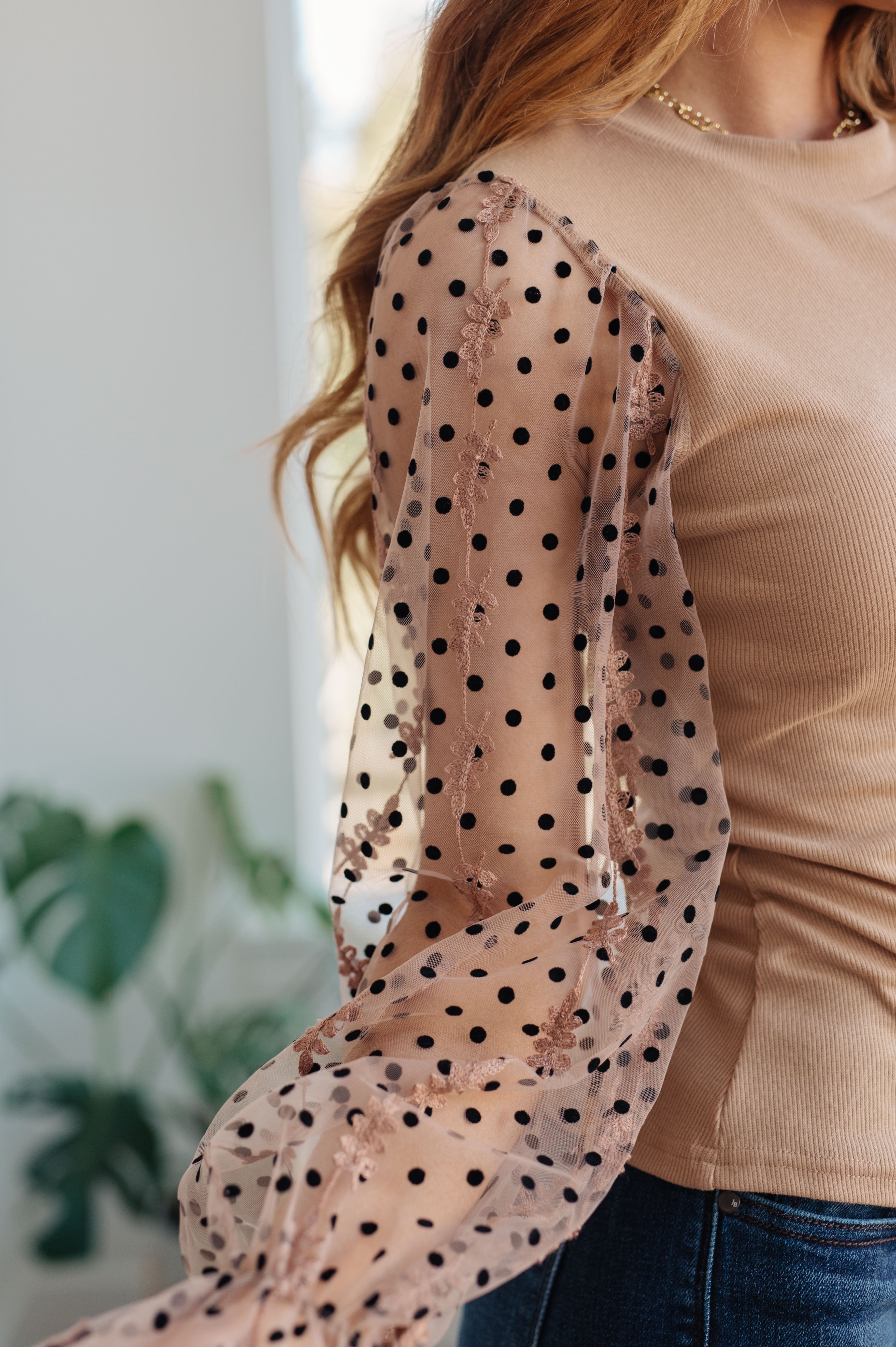 Dots on My Sleeves Blouse - The Sapphire Star