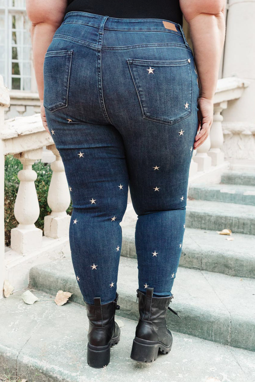 Judy Blue High Rise Starlight Skinnies - The Sapphire Star