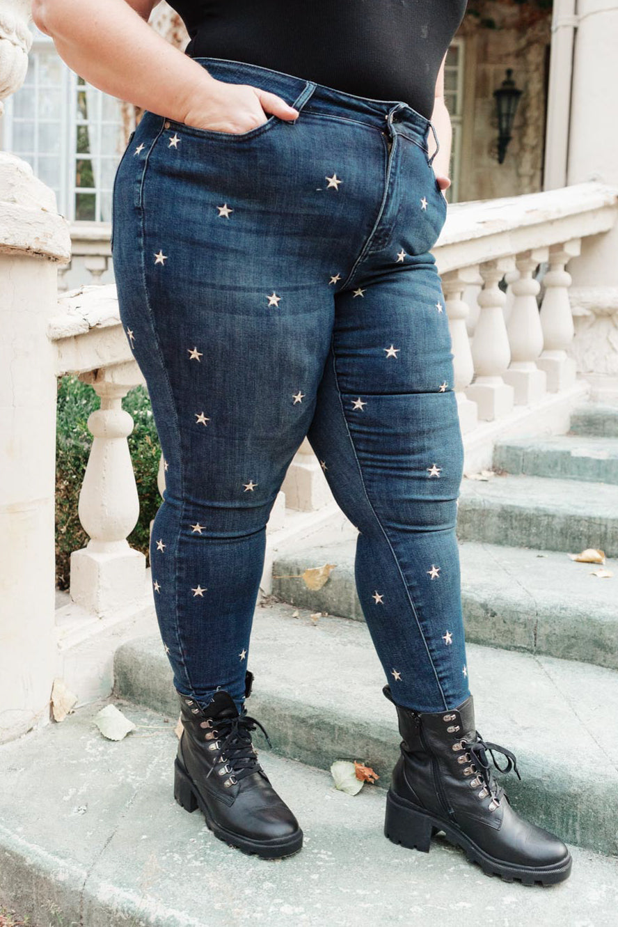 Judy Blue High Rise Starlight Skinnies - The Sapphire Star