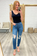 Judy Blue Colt High Rise Button Fly Distressed Boyfriend Jeans - The Sapphire Star