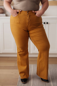 Melinda High Rise Control Top Flare Jeans in Marigold - The Sapphire Star