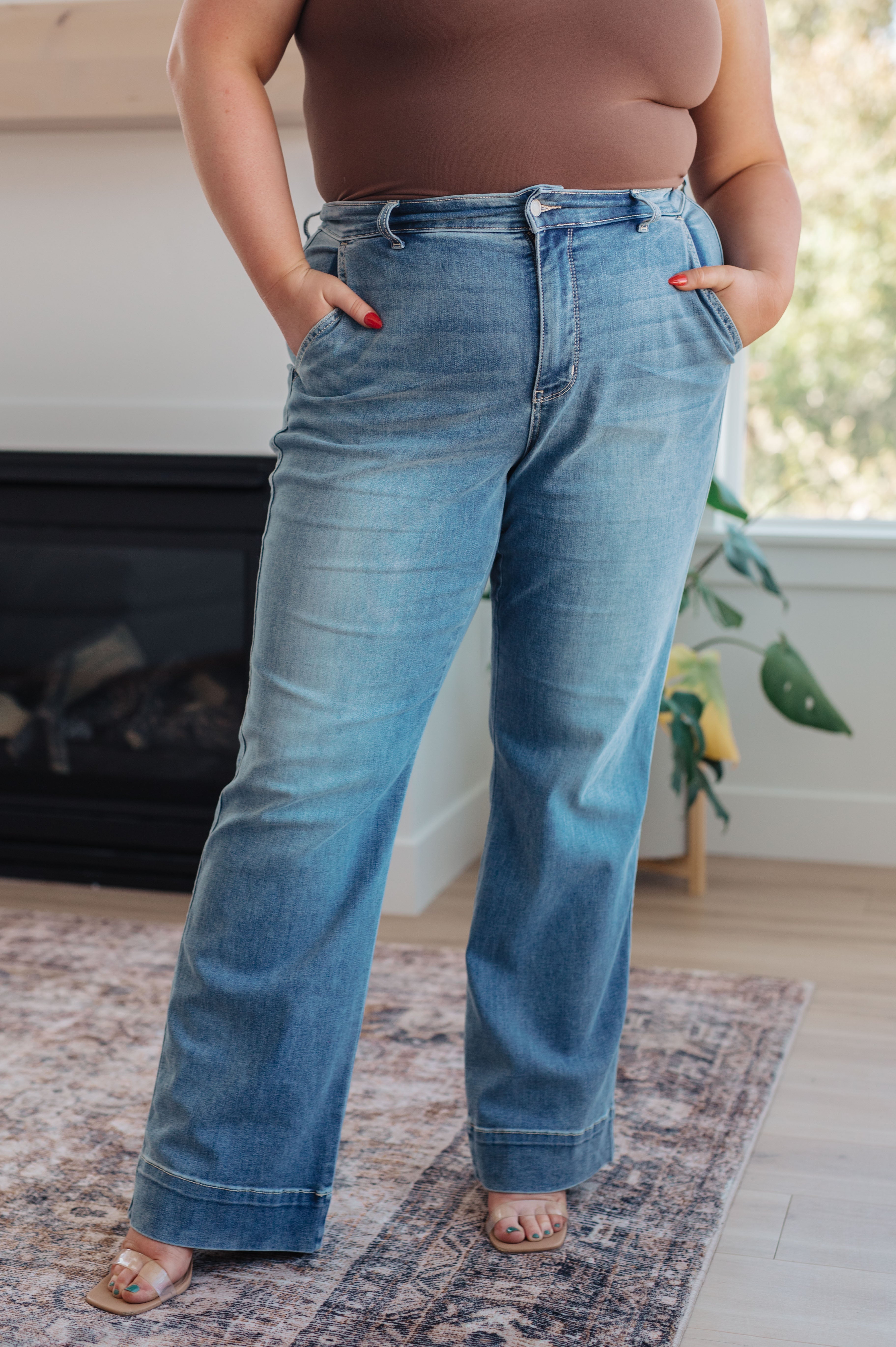 Mindy Mid Rise Wide Leg Jeans - The Sapphire Star