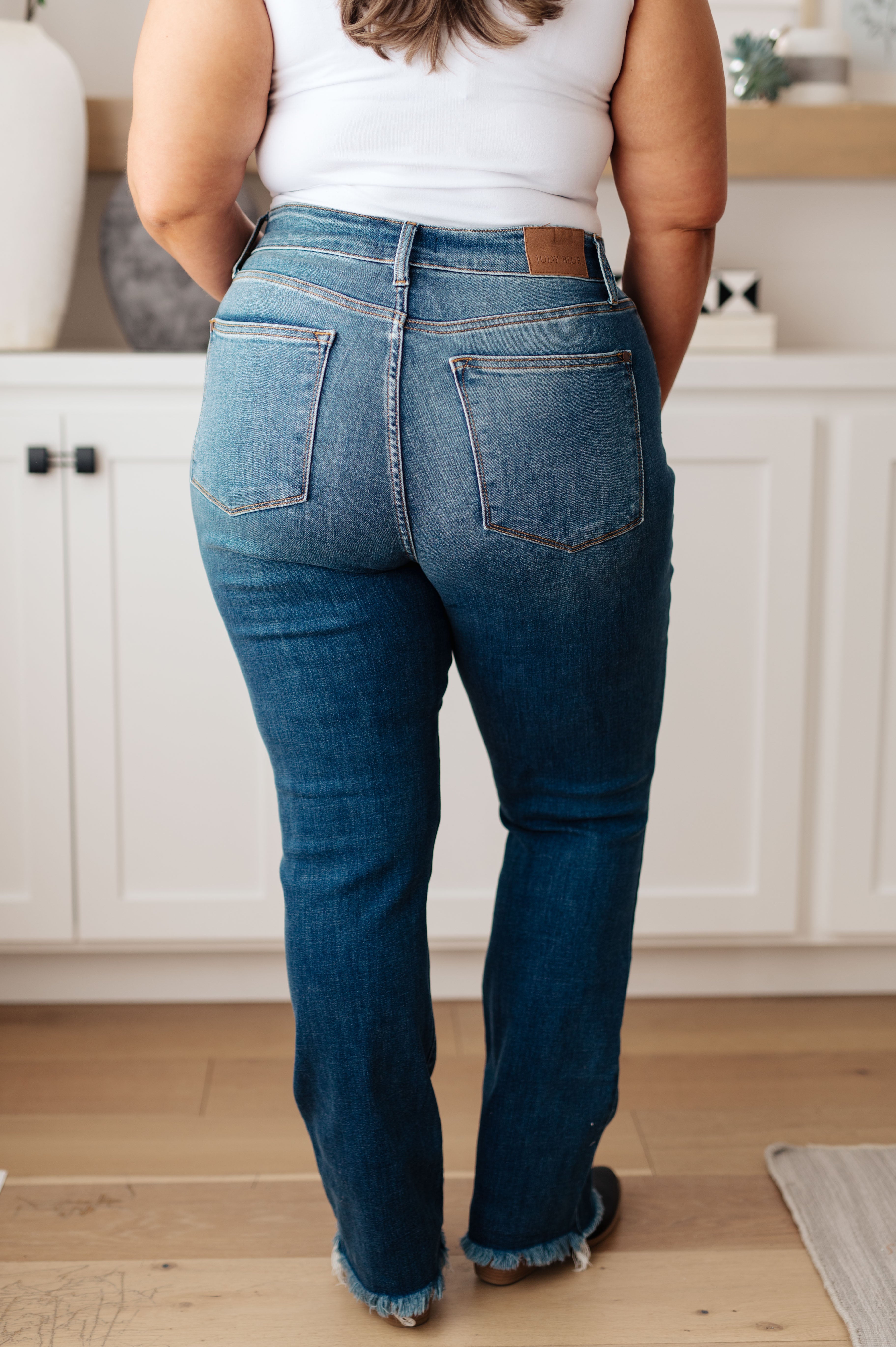 Morgan High Rise Distressed Straight Jeans - The Sapphire Star