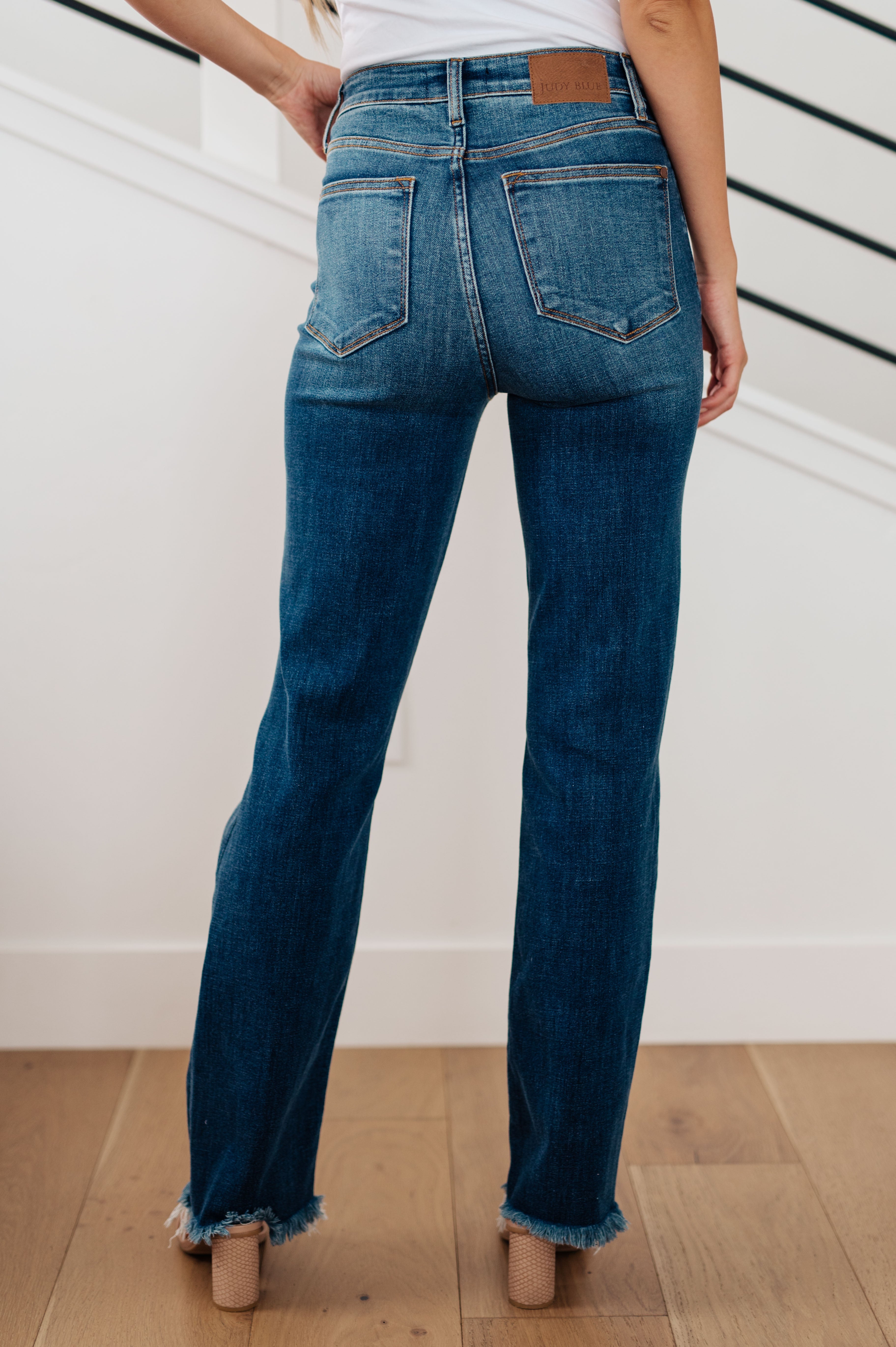 Morgan High Rise Distressed Straight Jeans - The Sapphire Star