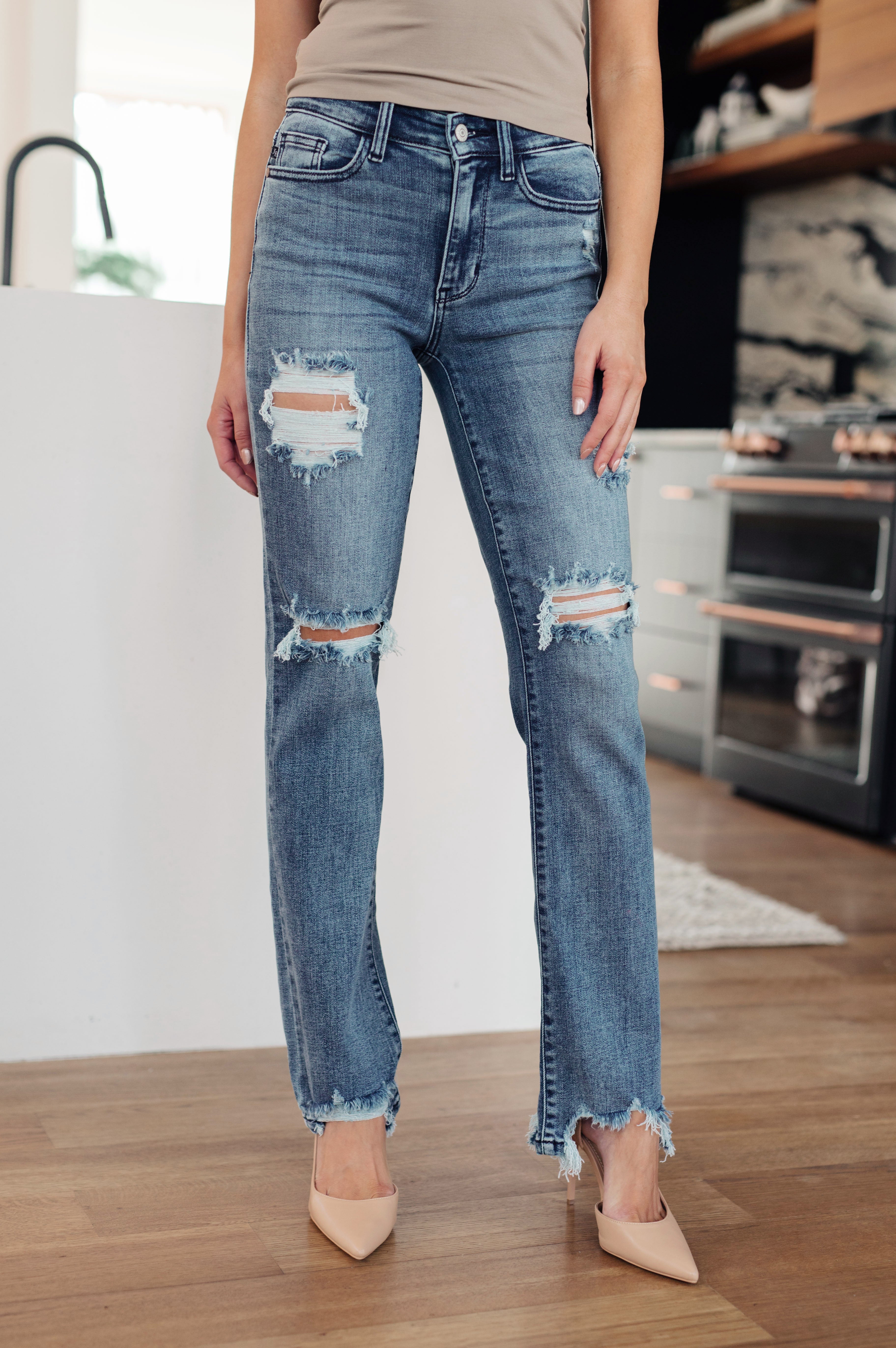 O'Hara Destroyed Straight Jeans - The Sapphire Star