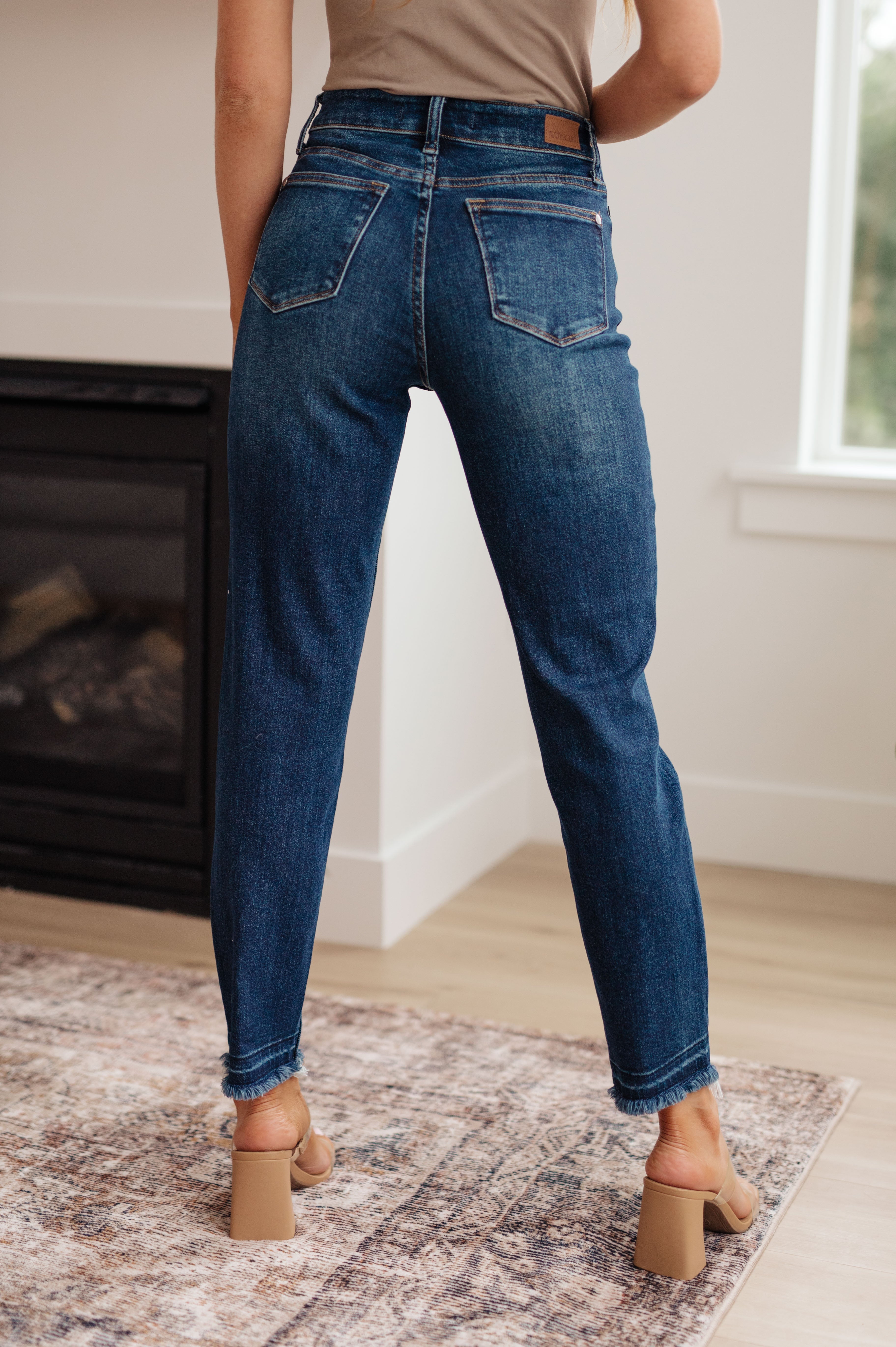 Phillipa High Rise Release Hem Slim Jeans - The Sapphire Star