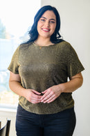 Sweetly Twinkle Short Sleeve Knit Top In Black - The Sapphire Star