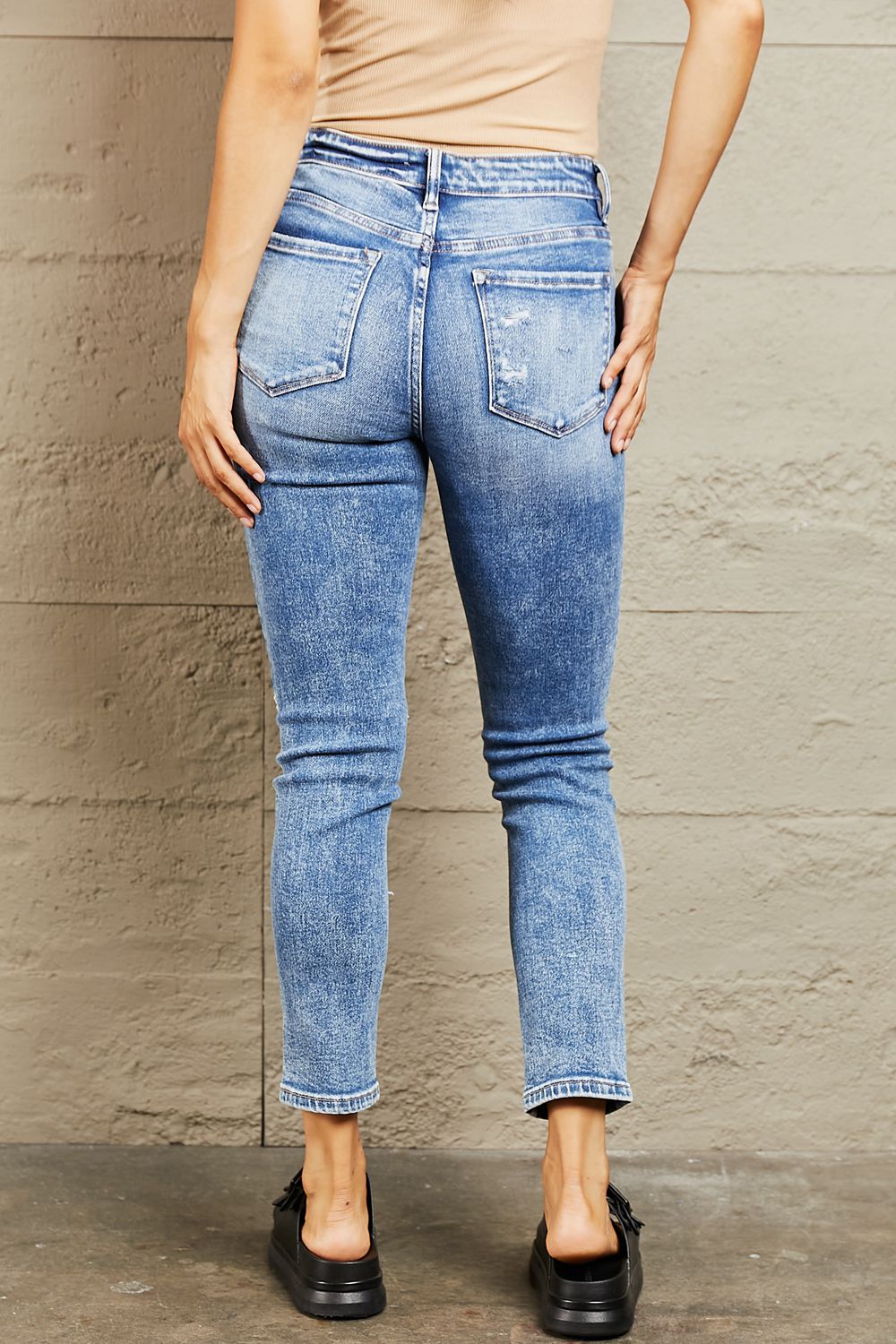 BAYEAS Mid Rise Distressed Skinny Jeans - The Sapphire Star