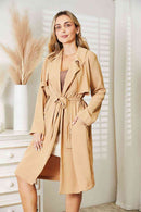 Culture Code Full Size Tied Trench Coat with Pockets - The Sapphire Star