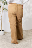RISEN Full Size Fringe Hem Wide Leg Jeans - The Sapphire Star