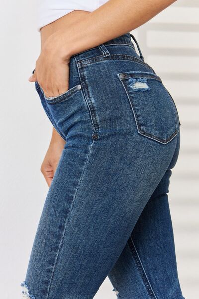 Judy Blue Full Size High Waist Distressed Slim Jeans - The Sapphire Star