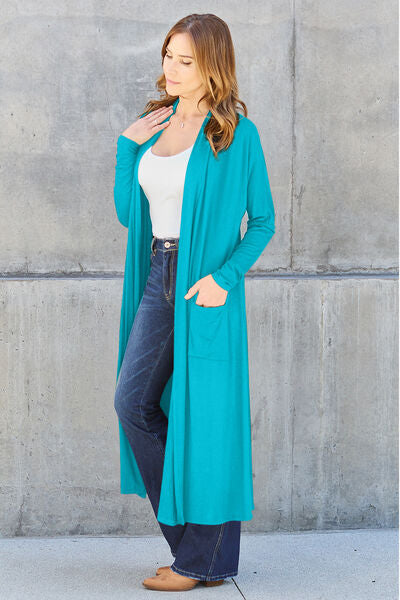 Basic Bae Full Size Open Front Long Sleeve Cover Up - The Sapphire Star