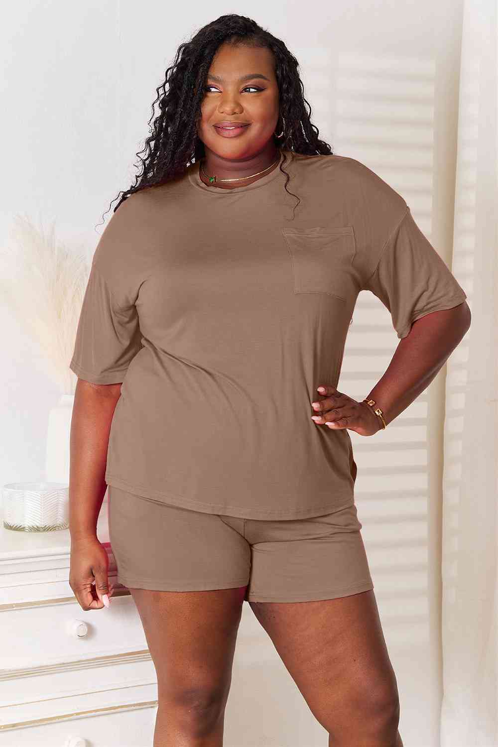 Basic Bae Full Size Soft Rayon Half Sleeve Top and Shorts Set - The Sapphire Star