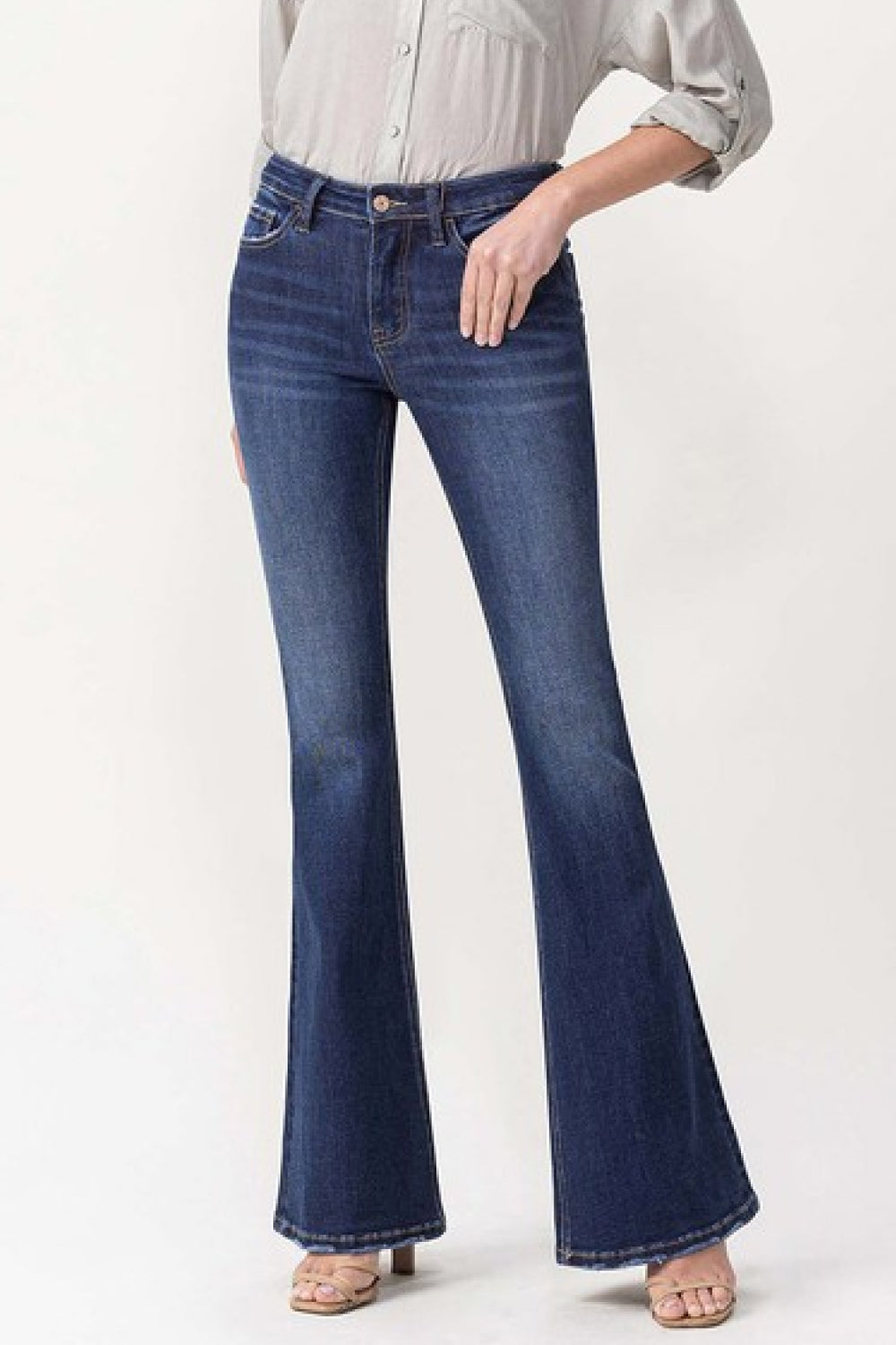 Lovervet Full Size Joanna Midrise Flare Jeans - The Sapphire Star