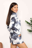 Double Take Tie-Dye Round Neck Top and Shorts Lounge Set - The Sapphire Star