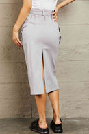 HYFVE Professional Poise Buckled Midi Skirt - The Sapphire Star