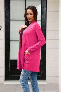 Basic Bae Full Size Open Front Long Sleeve Cardigan with Pockets - The Sapphire Star