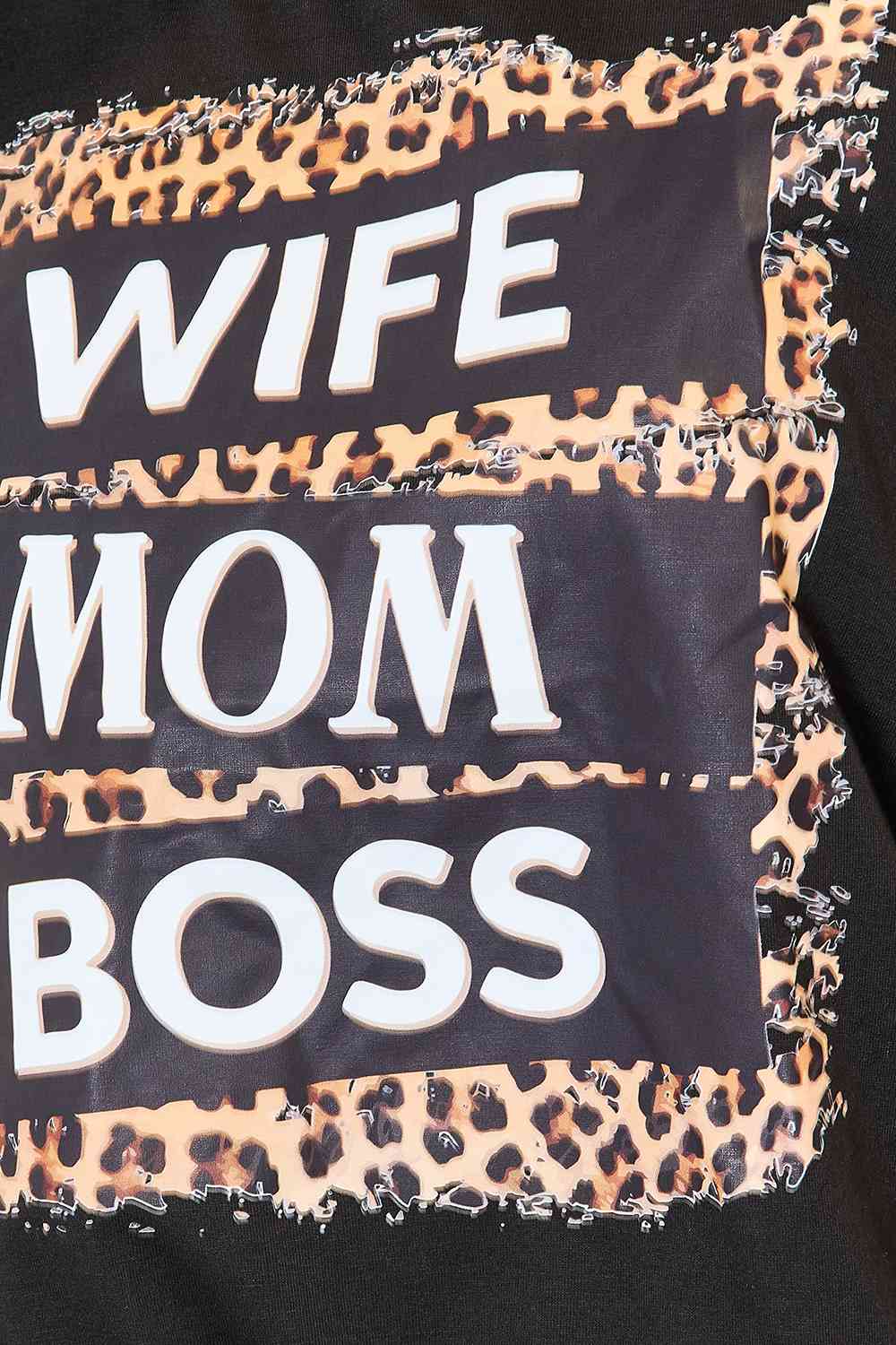 Simply Love WIFE MOM BOSS Leopard Graphic T-Shirt - The Sapphire Star