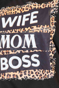 Simply Love WIFE MOM BOSS Leopard Graphic T-Shirt - The Sapphire Star