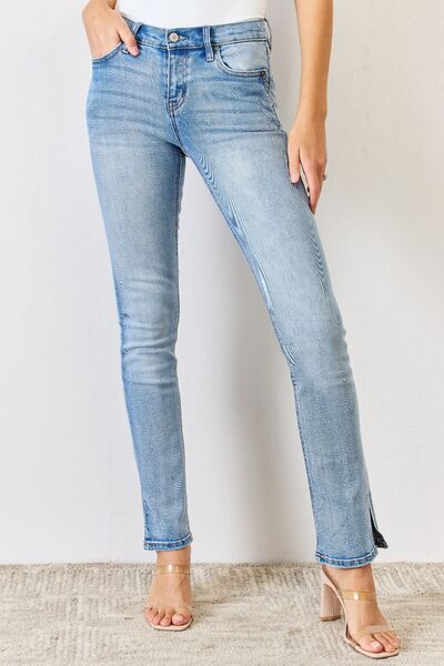 Kancan Full Size Mid Rise Y2K Slit Bootcut Jeans - The Sapphire Star