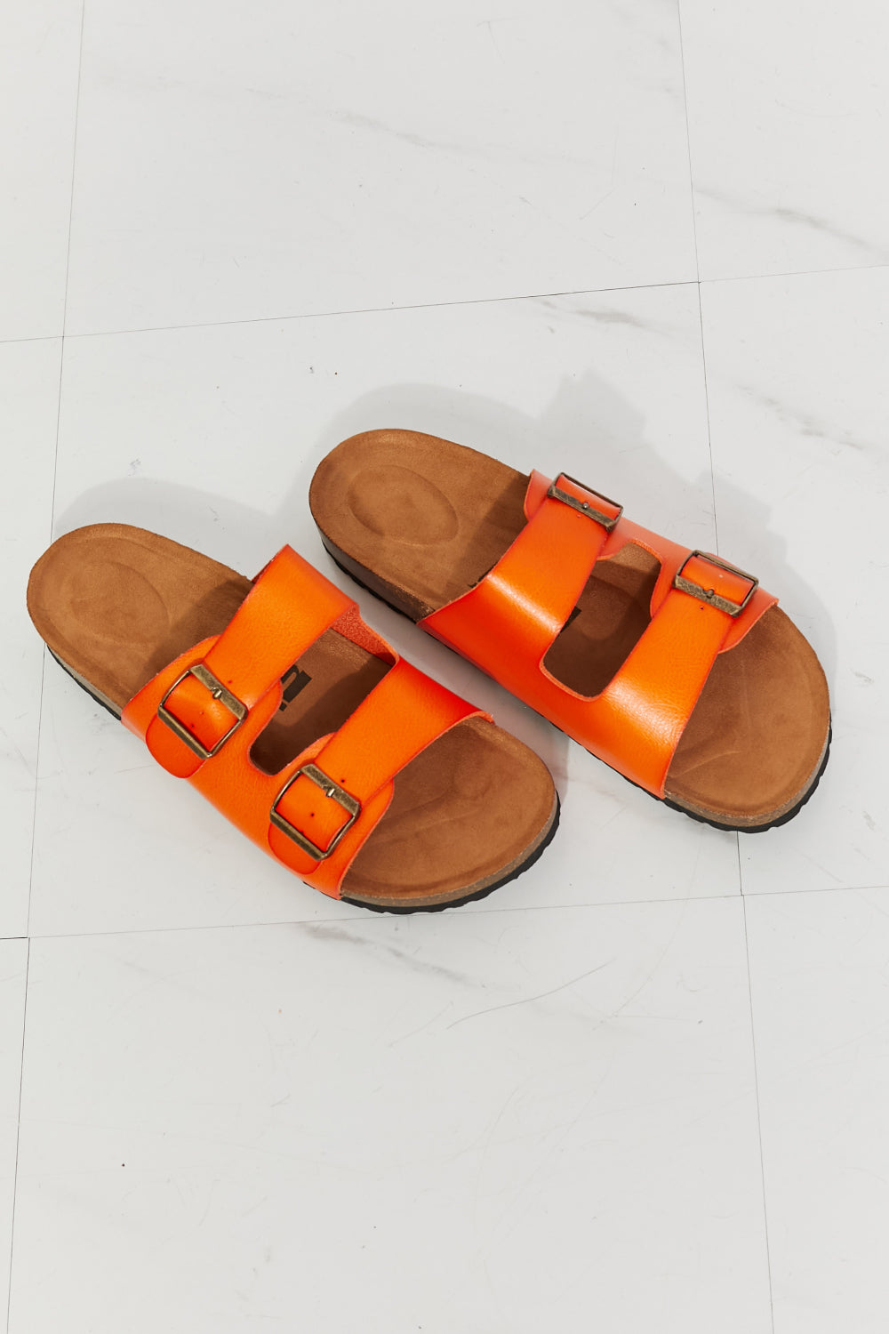 MMShoes Feeling Alive Double Banded Slide Sandals in Orange - The Sapphire Star