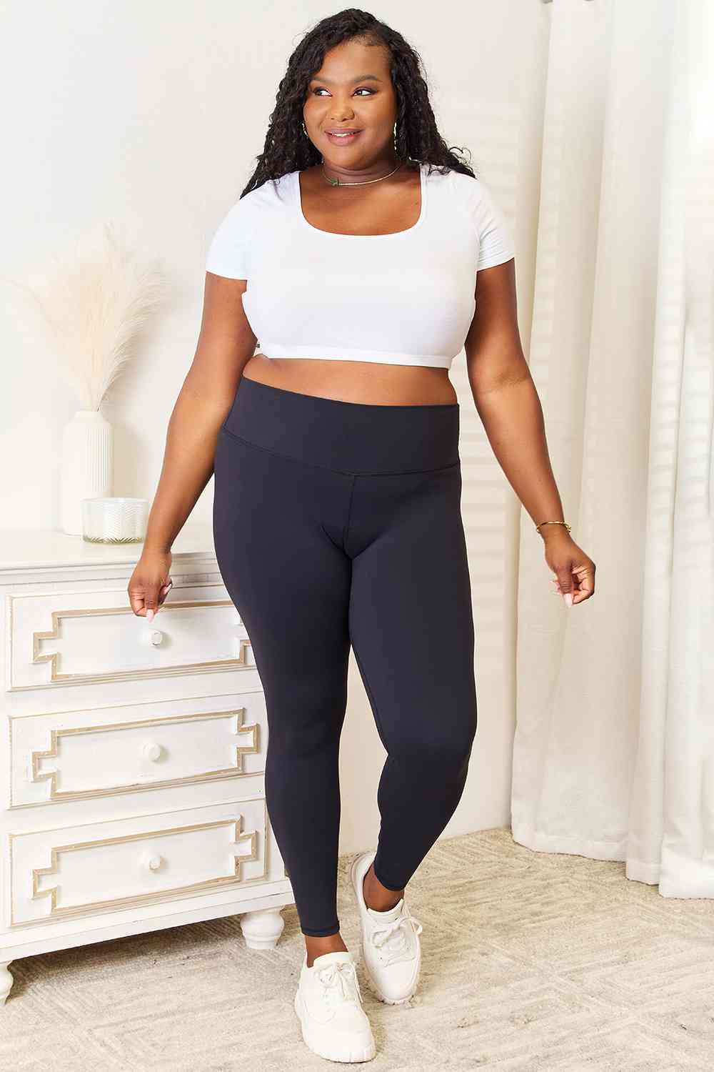 Double Take Wide Waistband Sports Leggings - The Sapphire Star