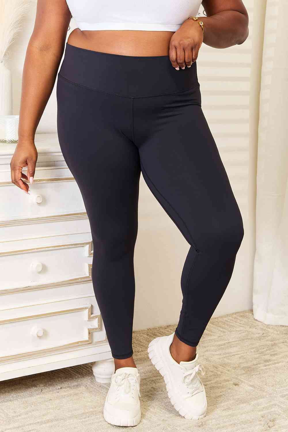 Double Take Wide Waistband Sports Leggings - The Sapphire Star