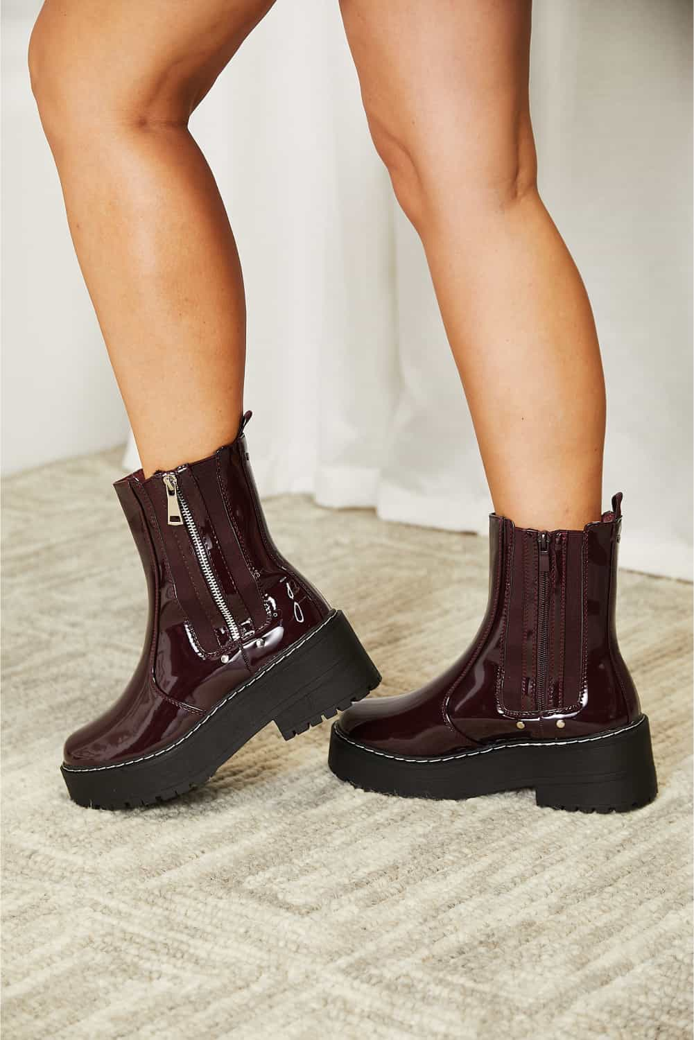 Forever Link Side Zip Platform Boots - The Sapphire Star