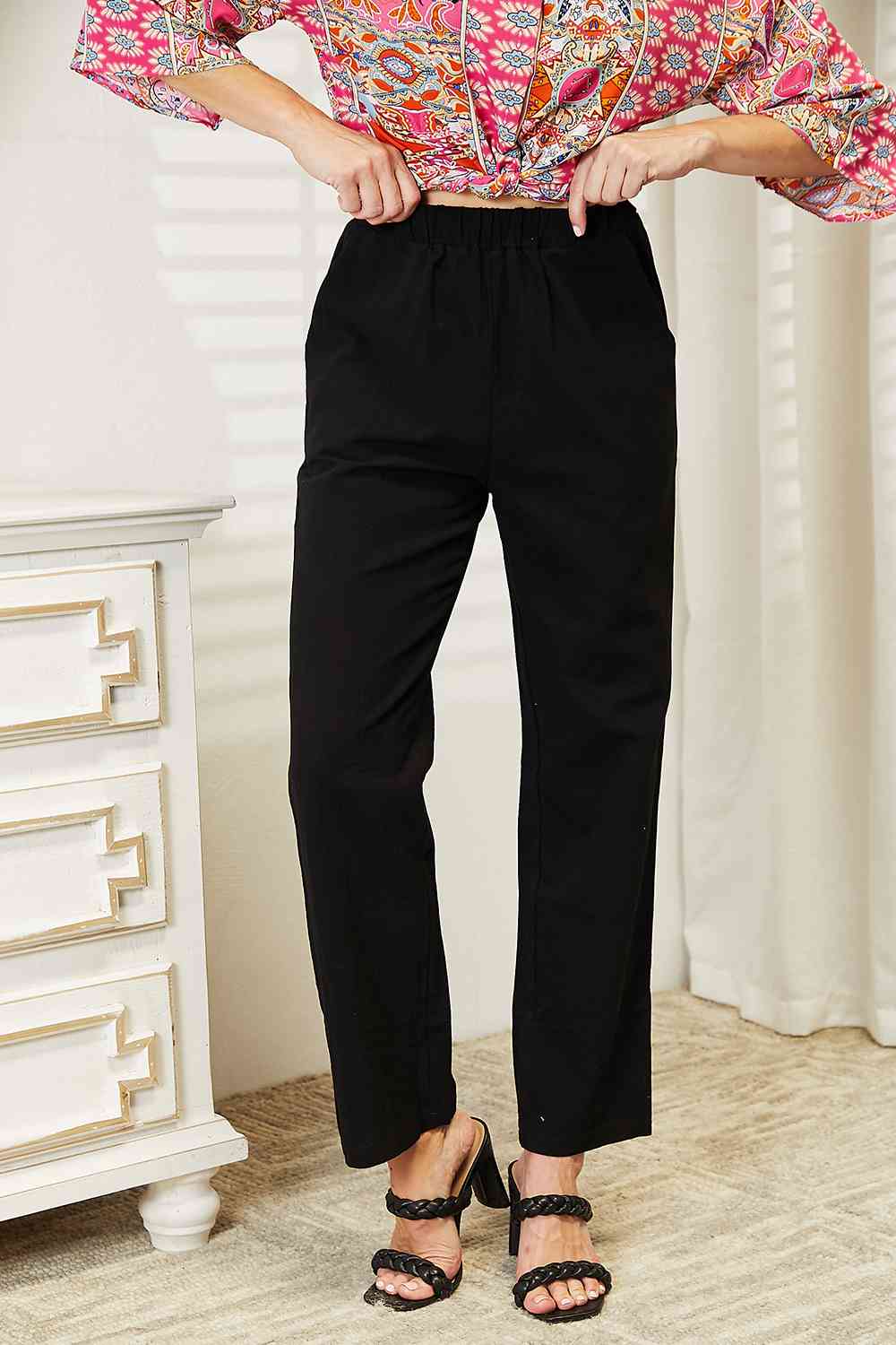 Double Take Pull-On Pants with Pockets - The Sapphire Star